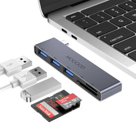 MOGOOD USB C ハブ アダプタ 5-IN-1 USB3.0ハブ 1×USB 3.0、2×USB 2.0、SD/TFカードリーダー MACBOOK PROとAIR部品、ノートパソコン、デスクトップ、MAC、MACBOOK、PS 4などに対応