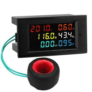 DROKACLCD監視メーター80-300V100A電圧電流力率周波数電気エネルギーモニター電流計電圧計マルチメーターテスター110V220VデジタルカラーLCD電圧電力検出器データを読み取るパネル