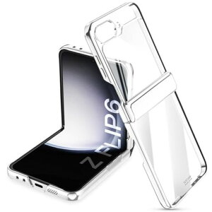 OURJOYGalaxyZFlip6�P�[�X�N���A�o�l�^�q���W�ی�Samsung�M�����N�V�[ZFlip6/SC-54E�d�C���b�L�o���p�[�J�o�[��̌^�K���X�t�B���������ϏՌ������ی삨����ꃏ�C�����X�[�d�Ή��E�V���o�[