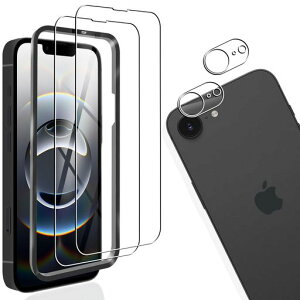 �Ή�iPhone16e�K���X�t�B����2��+�Ή�iPhone16e�����Y�ی�t�B����2���Ή�iPhone16e�p�̃t�B�����t���ی�t�B�����S�ʕی�ϏՌ��ɔ��C�A�[��