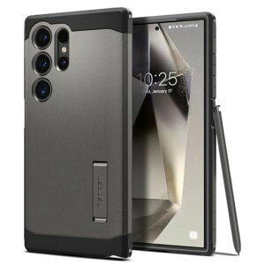 SpigenGalaxyS24Ultraケース耐衝撃スタンド付き米軍MIL規格取得SC-52E|SCG26三層構造スマホスタンドカメラ保護傷防止衝撃吸収Qi充電ワイヤレス充電タフ・アーマーACS07301
