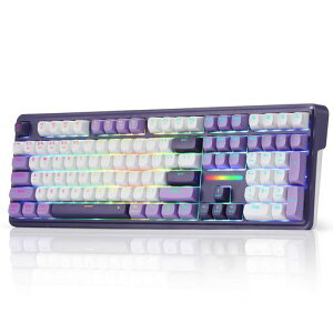 Redragon K745 PRO ���C�����X�K�X�P�b�g RGB �Q�[�~���O�L�[�{�[�h 108�L�[ ���J�j�J���L�[�{�[�h �\��4�̃z�b�g�L�[�t�� �z�b�g�X���b�v����� LED�\�P�b�g 5�w�m�C�Y���� ���E���hPBT�L�[�L�c