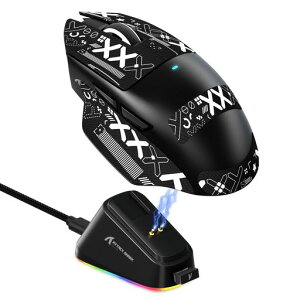 MAMBASNAKE x ATTACK SHARK V6 �Q�[�~���O�}�E�X ���C�����X �O���[�h�ڑ�(�L��/2.4GHz/Bluetooth) ���y��65g�v���X�}�C�i�X3g ���w�Z���T�[PAW3311 DPI�ő�25000 �����\ ��e�ʓd�r