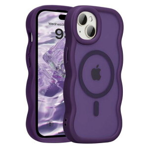 UEEBAI�Ή�iPhone14Plus/15Plus�p�̃P�[�X����TPU�E�F�[�u�f�U�C���X�}�z�P�[�X�N���A�����l�C�������P�[�XMagSafe�Ή����^�y�ʑϏՌ��g�^�o���p�[�X�}�z�P�[�X-�p�[�v��