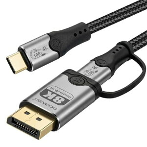 aceyoon8K60HzUSBCDisplayPort�ϊ��P�[�u��100WUSBTypeCtoDP2in1�P�[�u��4K60Hz�f�B�X�v���C�|�[�g�P�[�u��Thunderbolt4/3USB3.220Gbps