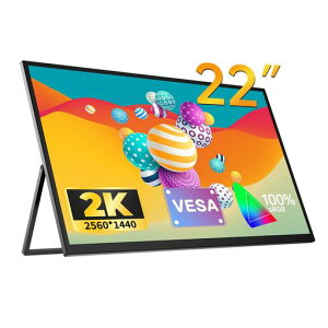 EVICIV QLED ���o�C�����j�^�[ 2K 22�C���` ���� ���o�C���f�B�X�v���C �����^ �X�^���h�t�� �|�[�^�u�����j�^�[ ����� QHD 2560x1440 300nit�P�x 100% sRGB IPS �t���p�l�� VESA�Ή� HDR