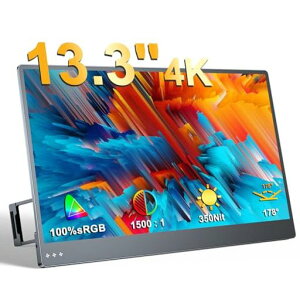 ���o�C�����j�^�[ EVICIV 13.3�C���` 4K���o�C���f�B�X�v���C �Q�[�����j�^�[ 3840x2160P �Q�[�����j�^�[ 100%sRGB�L�F�� �X�C�b�`�p �|�[�^�u�����j�^�[ �����IPS�t���p�l�� ���^ �y�� VESA�Ή� ���c