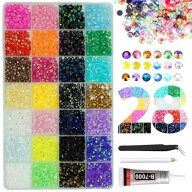 26000颗ネイルパーツ ガラスストーン接着剤、樹脂エレステンスBedazzling kit、4mm SS16ハート ストーン …