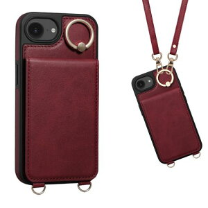 Shlybaay iPhone 17e �Ή� �P�[�X �w�� �蒠�^ iPhone 16e �Ή� �J�[�h�P�[�X �V�����_�[ �X�g���b�v ��Phone 17e/16e �p �蒠�^�P�[�X �J�[�h���[ PU���U�[ �X�^���h�@�\ �A�C�t�H�� �����ӂ���