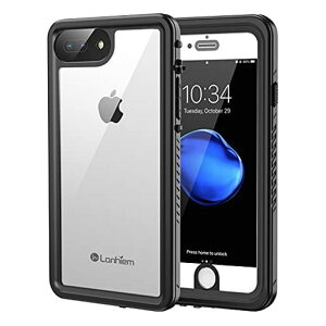 LanhiemiPhone7PlusケースiPhone8Plus防水ケース(5.5インチ)完全防水IP68米軍規格指紋認証タッチ可耐衝撃滑り止め防塵防雪水中撮影ワイヤレス充電サポート超軽量薄型透明付け外し簡単