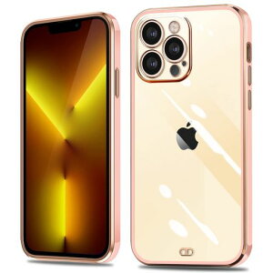 iPhone13proケースクリアアイフォン13プロケース透明耐衝撃TPU薄型軽量カバー落下防止一体型人気かわいい軽 薄全面保護アイフォンケース型(桜ピンク)