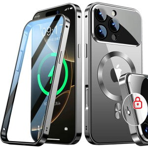 Rosycover�y�V�����̈�̌^�����Y�E���J�j�J�����b�N�ziPhone16ProMax�p�̃P�[�XMagsafe�Ή�[360°�S�ʕی�E���ʋ����K���X][�{�̂̐F�ECDMagsafe�����O]�}�O�Z�[�t���C�����X�[�d�Ή�