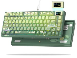 Womier SK80 75% �L�[�{�[�h �J���[�}���`���f�B�A�f�B�X�v���C�t�� ���J�j�J���Q�[�~���O�L�[�{�[�h ���킢���O���[���t���b�O �L���z�b�g�X���b�v�\ �K�X�P�b�g�}�E���g RGB�J�X�^���L�c