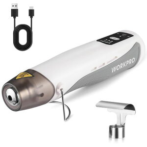 WORKPRO �q�[�g�K�� �y�R�[�h���X�z �z�b�g�K�� 7.2V ���^�^�C�v �~�j�q�[�g�K�� USB�[�d�� 150°C-390°C�}������ 2�i�K���M�\ �[�d���C�g�t �ߕ��וی� ���W���C�A�Ƃ� �X�e�b�J�[������ �ڍ��c