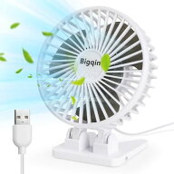 Bigqin 卓上扇風機 静音 ミニ扇風機 折り畳み式 小さくてもパワフル 風量3段階 USB給電 角度調整可能 オ…