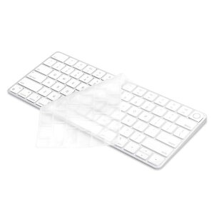 ProElife �����^�L�[�{�[�h�J�o�[�X�L�� 2021 iMac Magic Keyboard Touch ID�t�����f��:A2449 �A�N�Z�T���[ U.S���C�A�E�g �\�t�gTPU�v���e�N�^�[ 0.13mm �^�b�`ID�L�[�p�̐����J�b�g(�N���A)