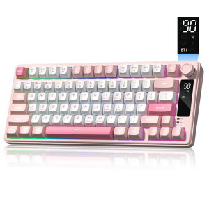 Womier DK75 �Q�[�~���O�L�[�{�[�h ���C�����X �É��L�[ 75%�L�[�{�[�h RGB�g���C���[�h(�L��/BT/2.4GHz) ���@�\�m�u�� �f�B�X�v���C�t�� Windows/Mac�p