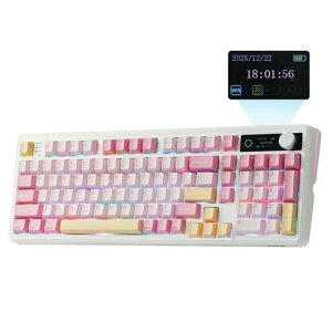 EPOMAKER TH99 PRO 96% ���J�j�J���L�[�{�[�h �X�N���[��&�m�u���� 10000mAh 2.4GHz/BT/USB-C �z�b�g�X���b�v�Ή� �J�X�^���h���C�o�[ RGB�o�b�N���C�g PBT�L�[�L���b�v �K�X�P�b�g �e���L�[�t��