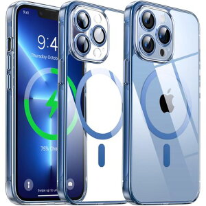 Flyzoo ���C�����P�[�X�p��iPhone 13 Pro Max [MagSafe�Ή�] ���C�����X�[�d�Ή� ���΂ݖh�~ �ČRMIL�K�i �ϏՌ� �����h�~ �N���A �N���X�^���� �n�[�h �w�� �}�O�l�b�g���� �p�l�� �\�t�g�V���R�c
