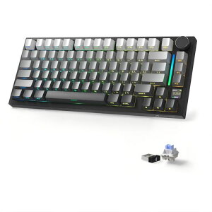 ATTACK SHARK X820Ultra �Q�[�~���O�L�[�{�[�h �V���[�N�X�C�b�` �O���[ 3WAY�ڑ� ���� �L�� Bluetooth ���C�����X ��x�� �m�u�t��TFT�X�}�[�g�f�B�X�v���C �e���L�[���X �p���z�� �K�X�P�b�g�}�E���c
