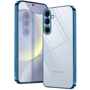 GalaxyS245GケースクリアギャラクシーS24SC-51ESCG25カバースマホケース耐衝撃透明保護カバー軽量ソフトTPU薄型背面クリアストラップホール付き【2024最新型】(ブルー)