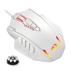 Redragon M908 Impact RGB LED MMO �Q�[�~���O�}�E�X�A12�T�C�h�{�^���A���w���L���G���S�m�~�N�X�}�E�X�A�ő�12,400DPI�A�����x�A18�v���O�����\�}�N���V���[�g�J�b�g�A�R���t�H�[�g�O���b�v�A�c