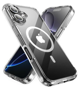 iPhone16ケースクリアMagSafe対応マグネット搭載ワイヤレス充電ストラップホール付きiphone16耐衝撃ケース米軍MIL規格取得レンズ保護透明耐久性黄ばみ防止アイフォン16カバー滑り止めiPhone16