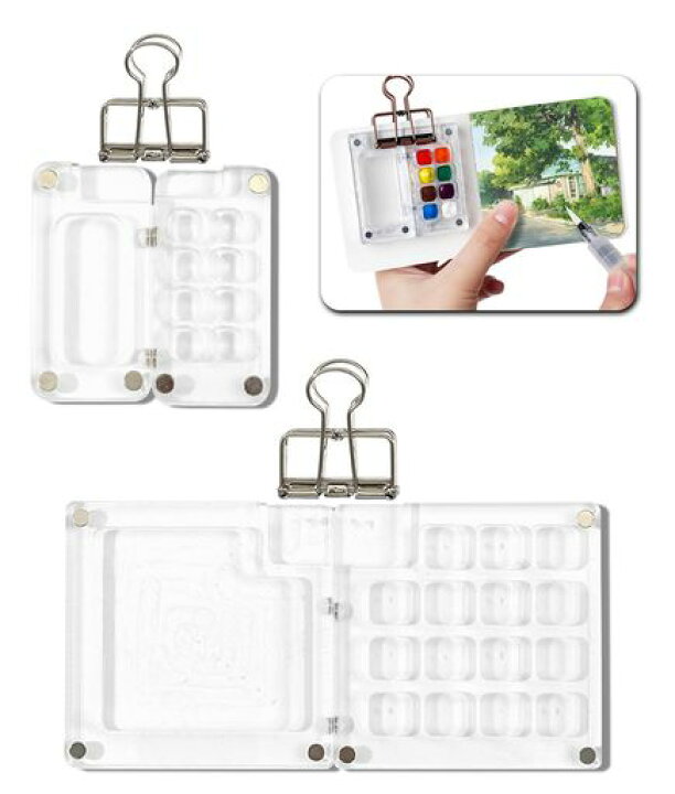 楽天市場】絵の具パレット ミニ水彩絵の具セット パレット付き旅行用 