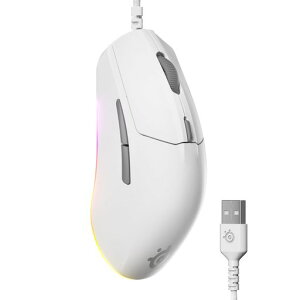 SteelSeries Rival 3 Gen 2 �Q�[�~���O�}�E�X ? 8500 DPI TrueMove�R�A���w�Z���T�[ ? 6000����̃N���b�N�ϋv�� ? �჌�C�e���V�[ ? 77g �y�� ? 100% PTFE�t�B�[�g ? RGB ? �z���C�g