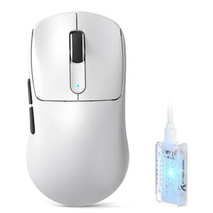 ATTACK SHARK V5 ���y�� �Q�[�~���O�}�E�X 55g DPI42000 �����x�Z���T�[ 8000Hz�������|�[�g���[�g �L��/2.4G/Bluetooth�O�͐ڑ� ��^����� �y�ʐ݌v ���ϋv�X�C�b�` �����ԃo�b�e���[ AI�h���C�o�[