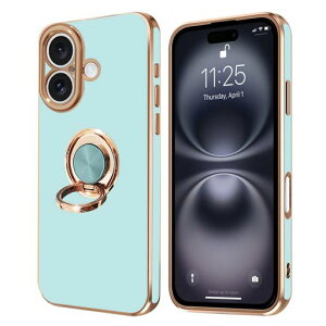 NPOFR SXMO For iPhone 16 Plus �p�� �P�[�X �����O�t�� �A�C�t�H��16Plus �p�� �����O �J�o�[ �S�ʕی� �X�}�z�P�[�X TPU �ϏՌ� �X�^���h�@�\ �ԍڃX�^���h�Ή� �X�g���b�v�z�[���t�� �C�菝�h�~ ���c
