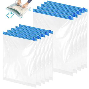 AYO圧縮袋衣類圧縮袋手巻き10枚圧縮袋旅行収納掃除機不要高密封性防塵防湿防カビ出張/引越し/衣替え/旅行用40*60cm(5枚)+50*70cm(5枚)パッククリア