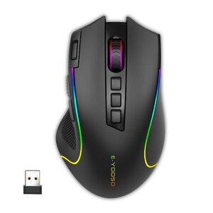 e���f2.4G/Bluetooth/USB�L�����C�����X�Q�[�~���O�}�E�X RGB�o�b�N���C�g�t�� 9�v���O�����\�ȃ{�^�� �}�N���L�^�T�C�h�{�^���t�� DPI�����\ �����ƗL���̗��Ή��}�E�X �v���Q�[�}�[�p�c