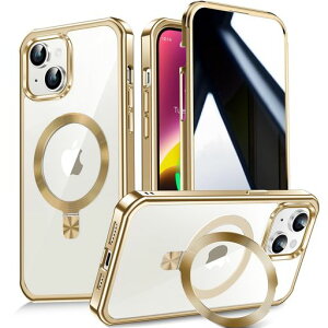 【多機能隠しスタンド・Magsafe対応・覗き見防止】WTAIYUNiPhone14用ケース全面保護CDリング縦横両対応ワイヤレス充電対応米軍MIL規格耐衝撃高感度タッチ両面いphone14カバーストラップホール…