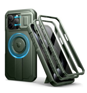 DexnoriPhone15ProMax�p�}�O�l�b�g�P�[�X-�X���C�h���J�����J�o�[&�����\�L�b�N�X�^���h&������ʕی�t�B�����t���ϏՌ��w�r�[�f���[�e�B�P�[�X(�O���[��)