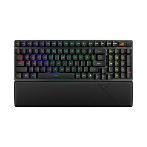 ASUS ROG Strix Scope II 96 RX���C�����X�Q�[�~���O�L�[�{�[�h �� / 96%���C�A�E�g/���w���L�[�X�C�b�` / 2.4GHz���C�����X / USB�ڑ�/Bluetooth/���@�\�R���g���[��/�É��t�H�[�� / 3�i�K�p�x����