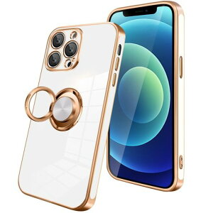 KEHUALLEiPhone12Proケースリング付きスマホケースいphone12Proカバー耐衝撃メッキ加工TPU携帯カバー車載ホルダー対応360度回転多機能スタンド機能アイフォン12Pro携帯ケース