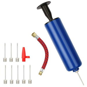 ボールポンプ空気入れボールポンプキットハンドポンプスイムインフレータブルポンプ軽量小型収納便利サッカーバスケットボールバレーボール水球スポーツボールポンプ延長ホース1本…