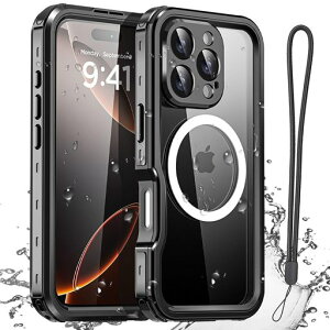 AICase�h���P�[�XiPhone16ProMax�Ή�MagSafe�h��A�h�o�A�ϏՌ��AIP68�F��S�g�ی슮�S�������J�o�[�u���b�N