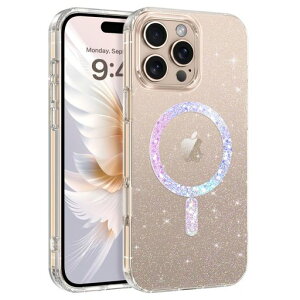 YINLAIiPhone16ProMax6.9インチ専用ケースカバーラメグリッタークリア|耐衝撃マグセーフ対応マグネット式|ワイヤレス充電完全対応&米軍MIL規格|黄ばみ防止美しさ長持ちきらきらキラキラ