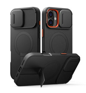 SURITCH���C�P�[�XiPhone16plus�ƌ݊����ƃJ�����ی�J�o�[�ƒ����\�ȃX�^���h���h�~�ϏՌ��ی�J�o�[iPhone16plus�p(�u���b�N)