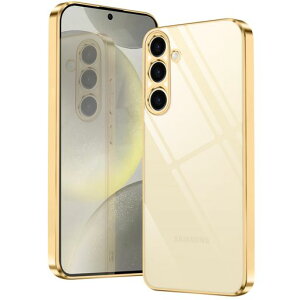 GalaxyS245GケースクリアギャラクシーS24SC-51ESCG25カバースマホケース耐衝撃透明保護カバー軽量ソフトTPU薄型背面クリアストラップホール付き【2024最新型】(ゴールド)