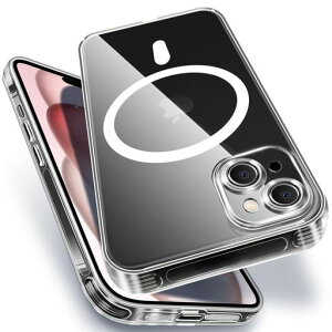 iPhone15MagSafe対応クリアケース耐衝撃米軍MIL規格アイフォン15スマホケースPC背面TPU保護ケースいpほね15カバー全透明傷つけ防止ワイヤレス充電対応クリアバック6.1インチ用ALIGADUO(透明)