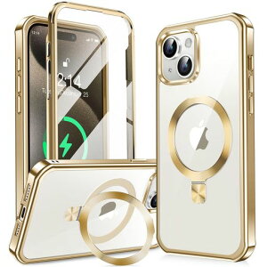 y360°SʕیEX^hEMagsafeΉzKELLCASEiPhone15pP[XʉBX^hECDOcCX[dphone15Jo[ϖh~PCwʃbLop[ČRMILKiϏՌ