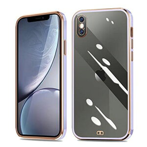 iPhoneXS/XケースクリアアイフォンX/XSカバー耐衝撃透明TPU落下防止防塵薄型軽量一体型人気変形防止全面保護カバーシリコンメッキ加工(クローブ紫)