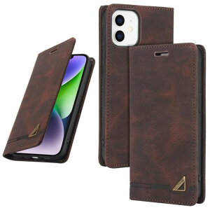 UnivoColorsiPhone12mini手帳型ケース高級合皮スタンド機能カード収納マグネット式TPUソフトカバーRFIDブロッキングカメラ保護衝撃吸収全面保護衝撃吸収おしゃれカバー(ブラウン)