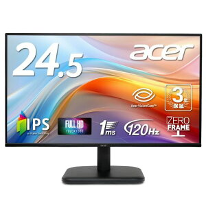 Acer���j�^�[24.5�C���`�t��HD�����IPS120Hz1ms(VRB)sRGB99%AdaptiveSyncHDMI1.4�~�jD-Sub15�s���X�s�[�J�[�E�w�b�h�t�H���[�q�񓋍�VESA�}�E���g�Ή�