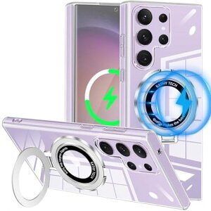 GalaxyS24UltraケースMagSafe対応クリアリング付きギャラクシーs24Ultraカバー多機能スタンドリングマグネット搭載縦横両対応米軍MIL規格の保護耐衝撃薄型超軽量手触り良い全面保護傷に強い