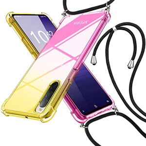 Xperia10IIケースクリアSOV43SO-41Aケース肩掛け斜めかけカバー薄型グラデーション色ショルダーtpu耐衝撃透明長さ調整可能縄掛けケースおしゃれ黄変防止防塵一体型人気ソニーエクスペリア10II