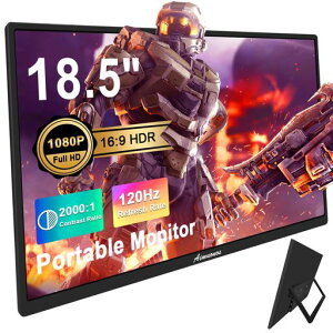 18.5�C���`�|�[�^�u�����j�^�[�����^0.3�C���`1080PIPS����120Hz�Q�[�����j�^�[USB-C/HDMI�ڑ��O���f�B�X�v���C�X�����y��2.4�|���hPS5/Swi-tch/Xbox/PC/Mac�Ή��ݑ�Ζ��o�����s��